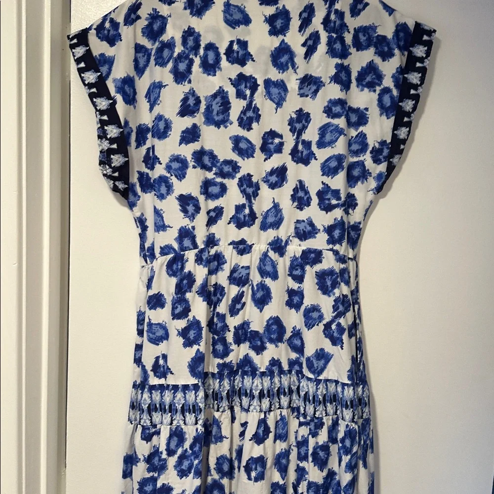 Abercrombie & Fitch 100% Cotton EUC Blue and White relaxed fit Midi Maxi Dress M